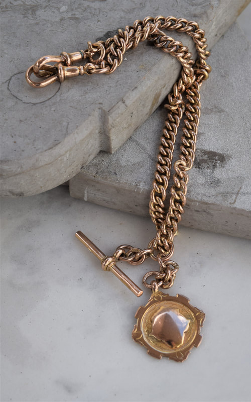 9CT YELLOW GOLD FOB CHAIN | Point Jewellery Exchange